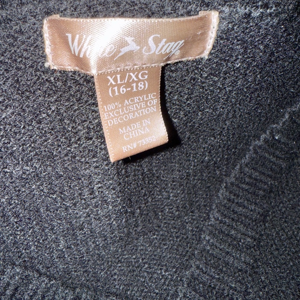 Black V-Neck Sweater with Winter Tree Design - Picture 12 of 13